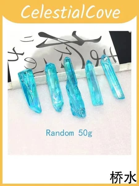 lenurian seed quartz crystal 50g blue aura для исцеления энергии и личностного роста 50g set