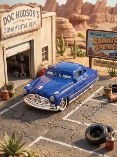 Коллекционная металлическая литая машинка из мультфильма "Тачки" (Cars) Док Хадсон Хорнет