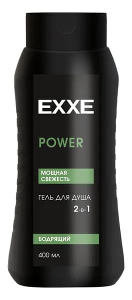 EXXE Гель для душа мужской 2в1 Для волос и тела Бодрящий Men Power 400мл