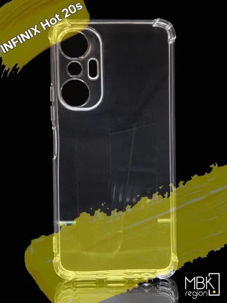Чехол для Infinix Hot 20S / инфиникс хот 20с с защитой камеры и усиленными углами прозрачный