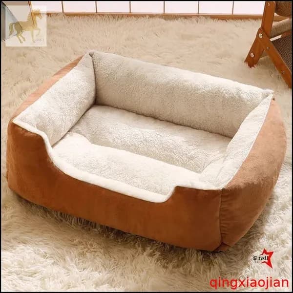 Теплый лежак для кошек и собак с мягким матрасом