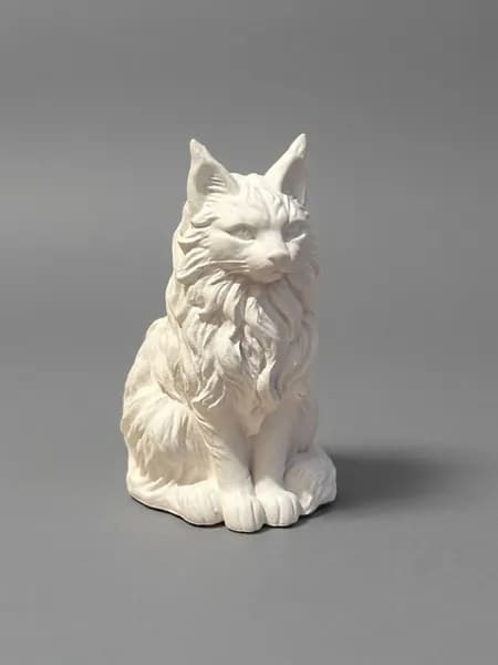 Гипсовая статуэтка под раскраску "Кот Мейн-кун", 3D фигурка для творчества, арт-терапии и создания интерьерного сувенира своими руками