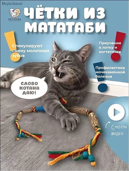 Игрушка для кошек палочки мататаби для зубов Кусалка