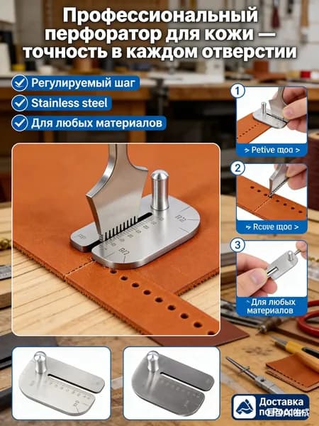 GEALFIS Инструмент для протяжки кожи отверстий расширитель нержавеющая сталь профессиональный набор для ремней кожевенного дела