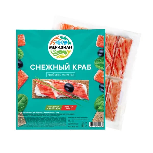 Крабовые палочки Меридиан Снежный краб охлажденные 200 г
