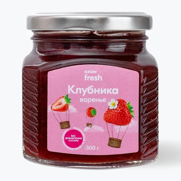 Варенье из клубники без сахара 300 г, Ozon fresh