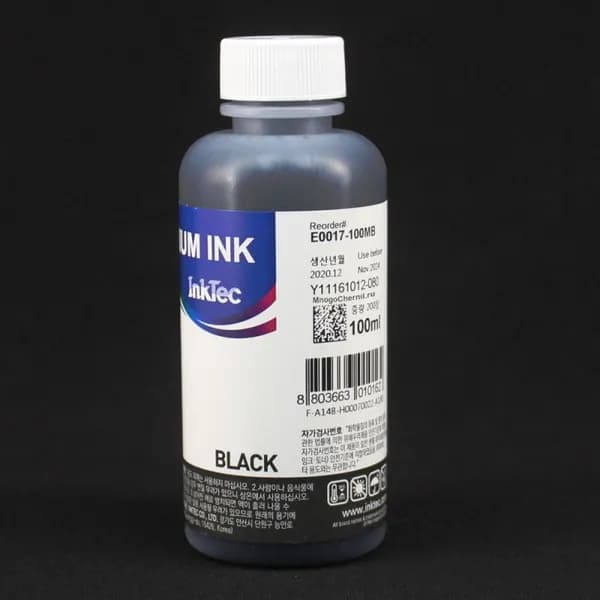 Чернила для Epson L8050, L18050, L8058, L18058 (совм. 108, 056, C13T09C14A), InkTec водные, чёрные Black, без насадок и носиков, 100 мл