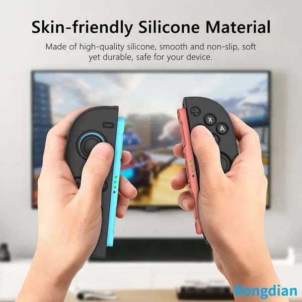 Силиконовый чехол для контроллеров Nintendo Switch 2, черный, с антискользящей текстурой