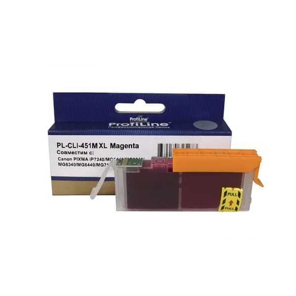 Картридж CLI-451M XL для Canon PIXMA iP7240, iX6840, MG5540, MG5440, MX924, MG7140 ProfiLine пурпурный