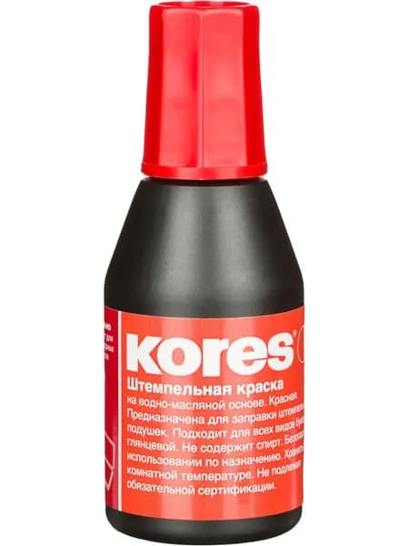Краска штемпельная Kores красная на водно-масляной основе 28 мл