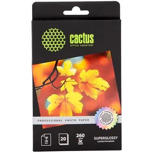 Фотобумага Cactus CSHGA626020 Professional суперглянцевая 10x15 260 гм2 20 листов