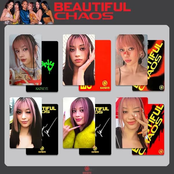 Карточки KATSEYE K-pop карточки коллекционные BEAUTIFUL CHAOS кпоп карты 5.4*8.6cm 6 шт