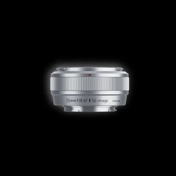 Объектив sg-image AF 25mm f/1.8 для Sony E-Mount — Полный комплект (Серебристый) (Автофокус)