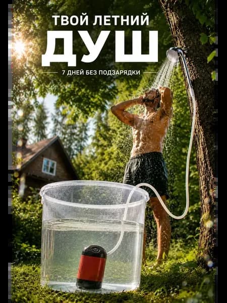Летний душ портативный для дачи походный