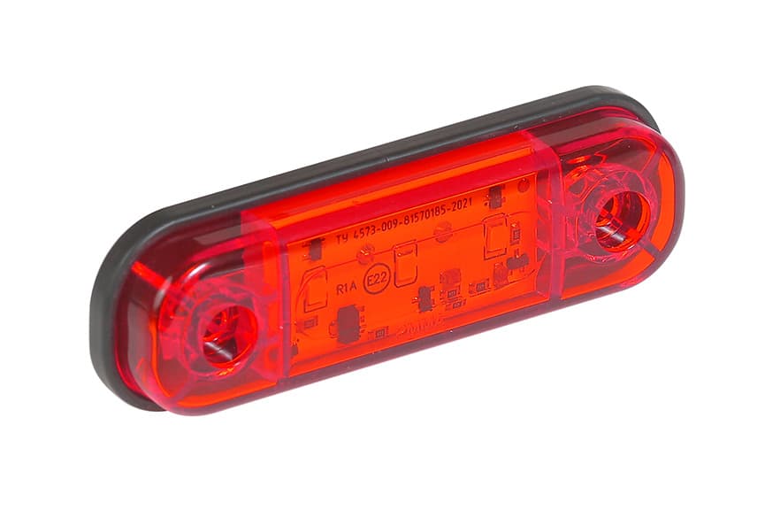 Указатель габарита красный с 3 LED диодами 12/24В