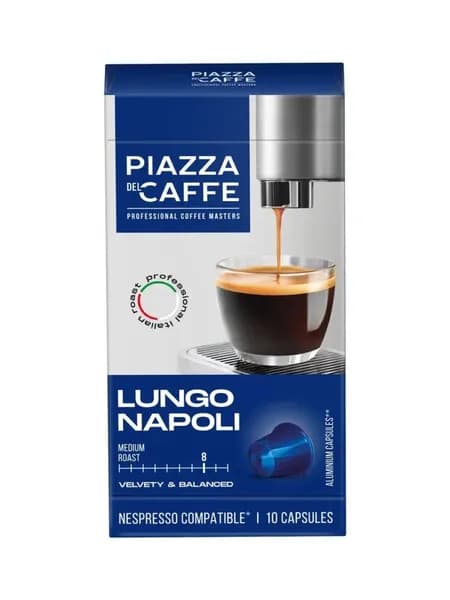 Кофе капсульный Piazza Del Caffe Lungo Napoli, для системы Nespresso, 10 шт