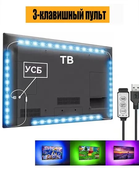 Светодиодная лента, IP20, Синий, 1 шт