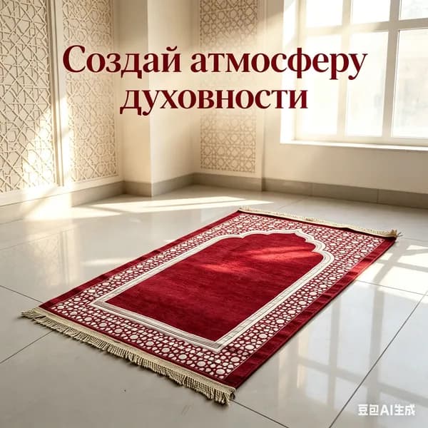 Коврик для намаза с михрабом, 3 цвета, мягкий, с бахромой, для молитвы и дома