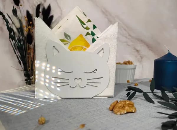 Салфетница Кошка для сервировки стола, держатель для салфеток настольный, 103х85х44 мм