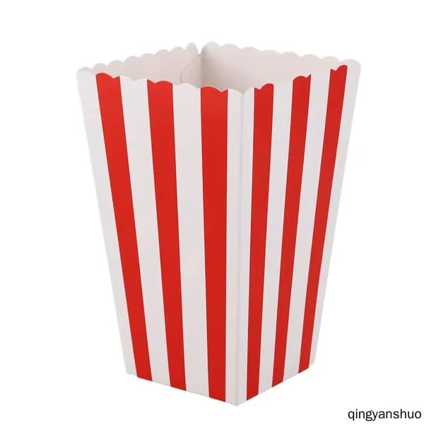12 коробок для конфет Cinema Stripes Party, маленькие пакеты для попкорна, красные