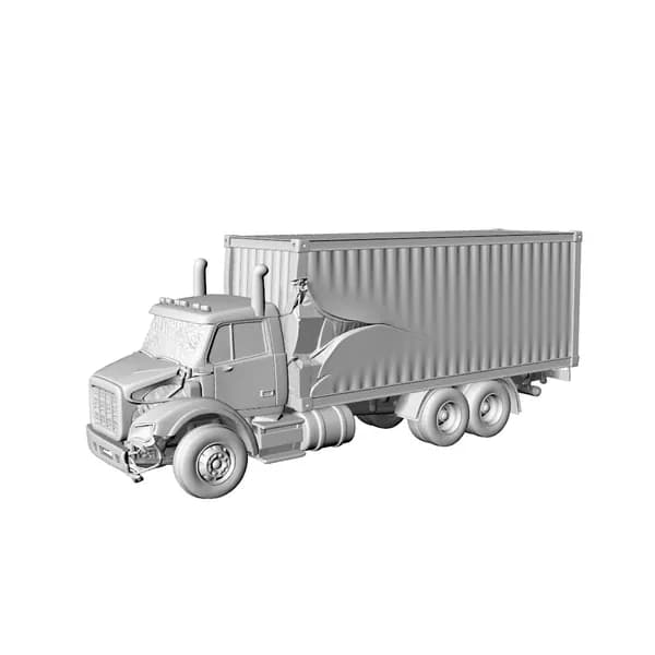 Сборная модель 1/160: Повреждённый грузовой автомобиль, 3D-печать аксессуаров для сцены пустоши