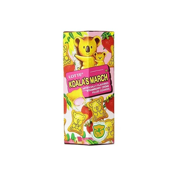 Lotte Печенье коала мач с клубничной начинкой, 37 г