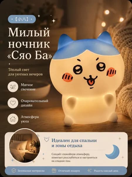 Новое милое украшение рабочего стола в спальне Чикавы Каваи, мультяшная светящаяся игрушка