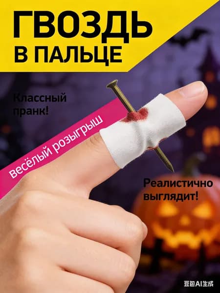 Гвоздь в пальце пранк прикол, игрушка для фокусов
