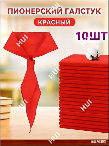 Пионерский галстук красный,пионерских галстуков красного цвета 10шт