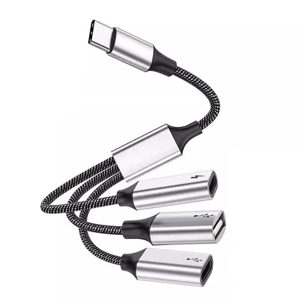 USB C хаб с OTG, 2 USB типа C 1