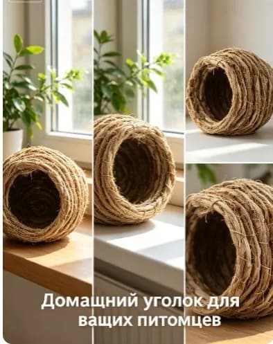 Плетёное гнездо для птиц, уютный домик для диких и декоративных птиц