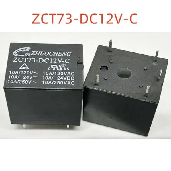 2pcs Реле ZCT73-DC12V-C 12 В пост. тока 5-контактное 10 А