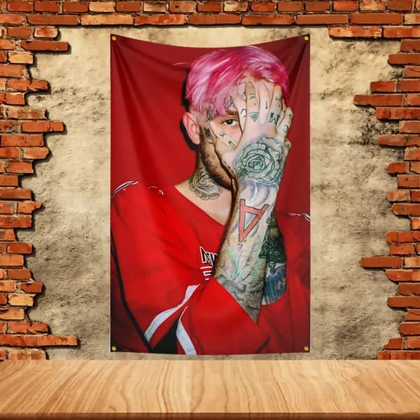 Рэп-звезда MMMO-rpp Lil Peep флаг 100-70 Фотозона на фоне баннера
