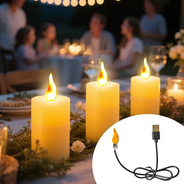 USB-свеча с имитацией пламени на плате, 36 14 2 мм, 5 В, 0,1 0,2 Вт