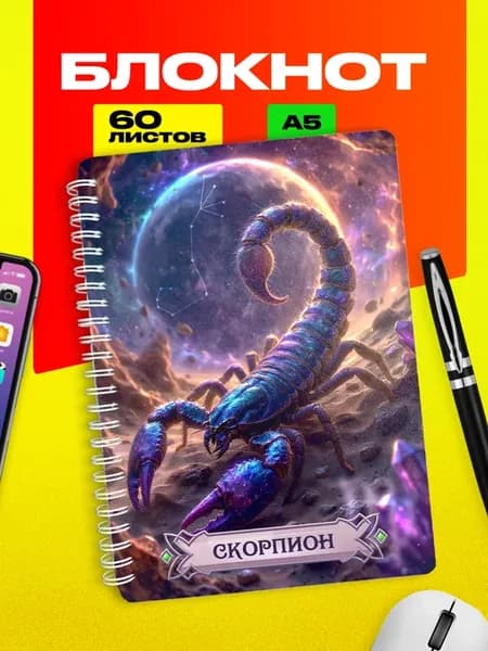 Блокнот Скорпион знак зодиака