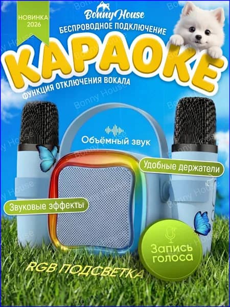 Эксклюзивная система караоке для детей с двумя микрофонами без проводов и динамиком