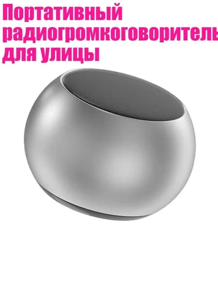 Портативный радиогромкоговоритель для улицы, серебро