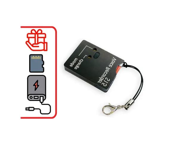 Мини диктофон для записи разговоров Сорока 15.3 (VOX) (A13004ID) + ПОДАРКИ (Powerbank + microSD 32Gb)