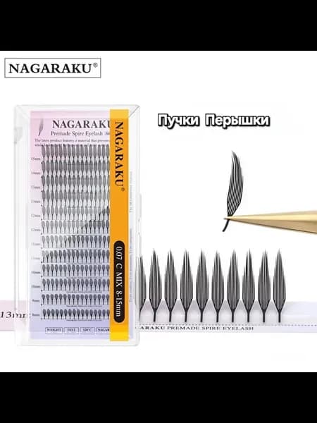 Готовые пучки перышки mix D 0.07 8-15mm, 12 линий