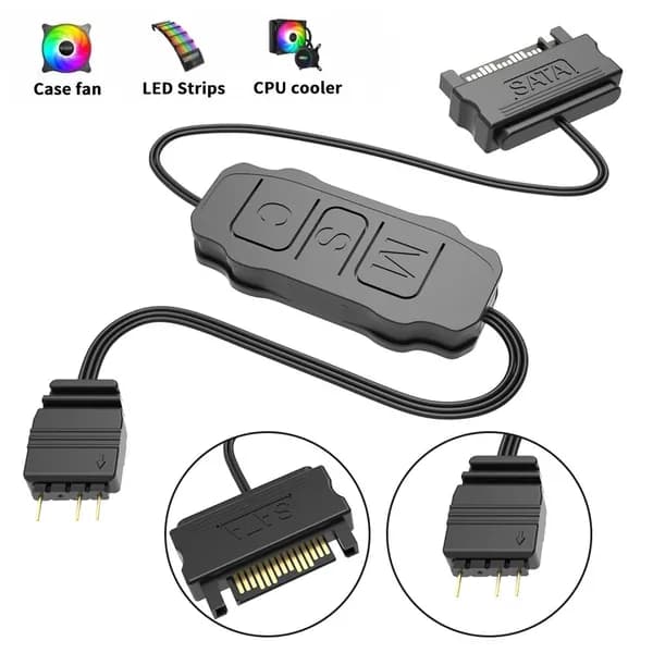 Контроллер ARGB 5 В, 3-контактный, питание от SATA, чёрный