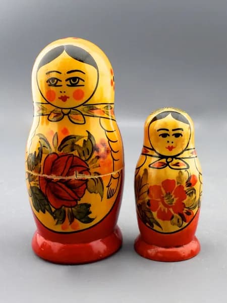 Матрешка Семеновская 2в1 8 и 11 см см ручная роспись СССР 1970-е гг