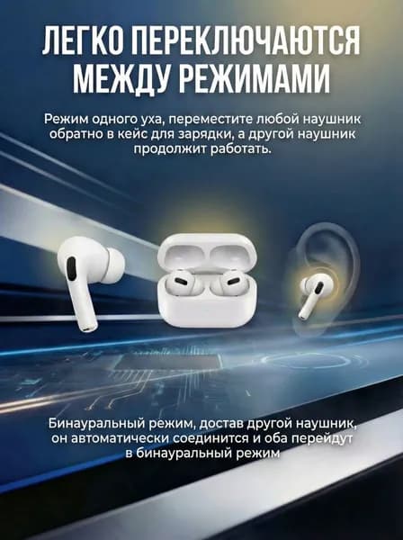 Наушники беспроводные с микрофоном, Bluetooth, белый