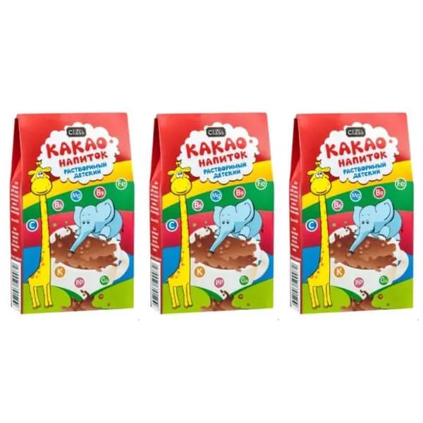 Какао напиток, растворимый, детский, 80г, 3шт