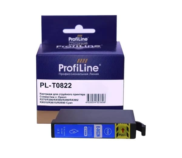 Струйный картридж ProfiLine 82N (T0822N) для принтеров Epson Stylus T50, T59, R290 7,5 мл голубой