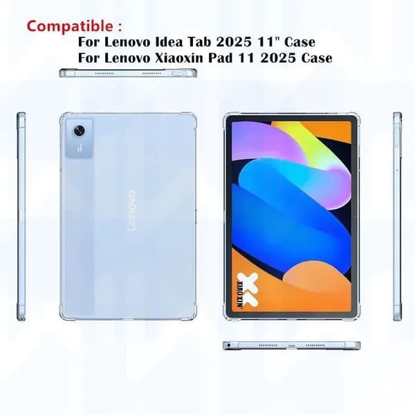 Прозрачный чехол для Lenovo Xiaoxin Pad 11 2025,Совместимость Lenovo Idea Tab 11/K11 Gen2 11 дюйма,TB335FC TB336FU/ZU 11 дюйма с антиударным аэр