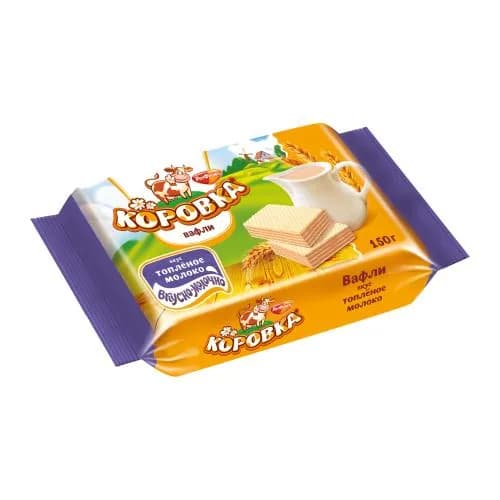 Вафли со вкусом топленого молока Коровка 150г