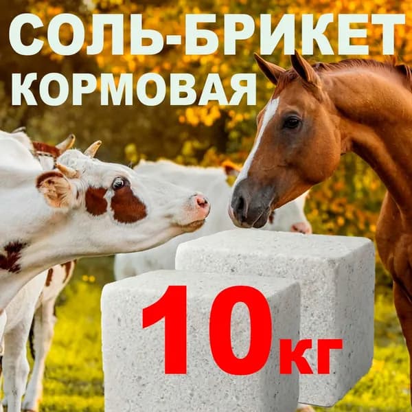 Соль каменная кормовая брикет 2*5кг. Россия