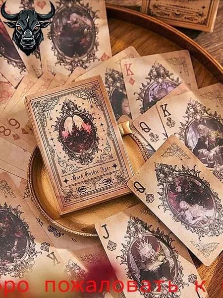 Готические игральные карты "Сияющий замок" 54 шт, коллекционные, темная эстетика