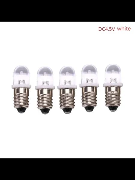 5 шт, светодиодные лампы E10, 3 в пост. Тока, 4,5 в white D