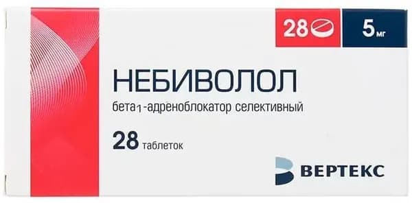 Небиволол, таблетки 5 мг (Вертекс), 28 шт.